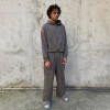 Custom Clothing manufacturers Retro Washed Cropped Zip-up Hoodie Set