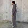 Custom Clothing manufacturers Retro Washed Cropped Zip-up Hoodie Set