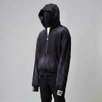 Custom  Clothing Manufacturers Washed Gradient Rhinestone Hoodie