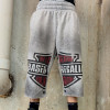 Custom Clothing Manufacturers Distressed Embroidered Logo capri Pants.