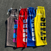 Custom  Clothing Manufacturers Printed Rhinestone Straight-Leg Pants.