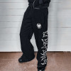 Custom Clothing Manufacturers Appliquéd Raw Edge Terry Sweatpants