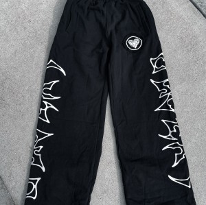 Custom  Clothing Manufacturers Appliquéd Raw Edge Terry Sweatpants