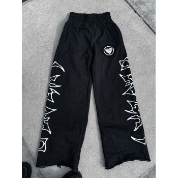 Custom  Clothing Manufacturers Appliquéd Raw Edge Terry Sweatpants