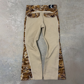 Custom  Clothing Manufacturers Camouflage Flared Twill Cotton Trousers