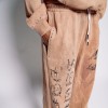 Custom Clothing Manufacturers Acid Wash Distressed Printed Hoodie Set