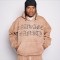 Custom Clothing Manufacturers Acid Wash Distressed Printed Hoodie Set