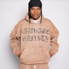Custom Clothing Manufacturers Acid Wash Distressed Printed Hoodie Set