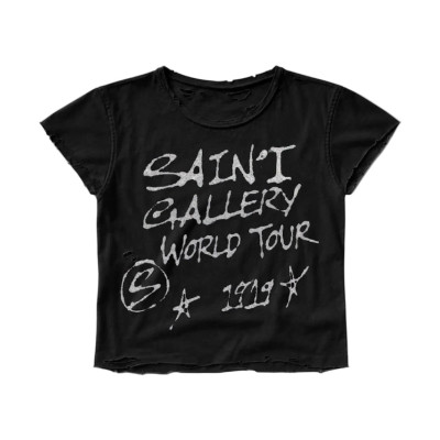 Custom Clothing Manufacturers Hand-Painted Print Ripped Black T-shirt.