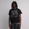 Custom Clothing Manufacturers Hand-Painted Print Ripped Black T-shirt.