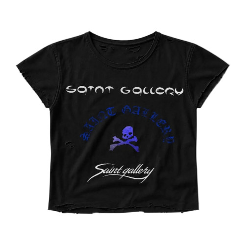 Custom Clothing Manufacturers Digitally Printed Distressed Black T-Shirt