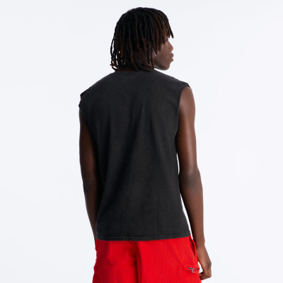 Custom Clothing Manufacturers Acid Wash Raw Sleeveless T-shirt