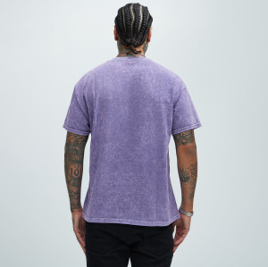 Custom Clothing Manufacturers Acid Wash Cotton Short-Sleeved T-shirt