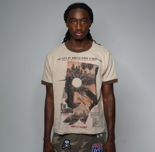 Custom Clothing Manufacturers Heavyweight Printed Acid Washed T-shirt