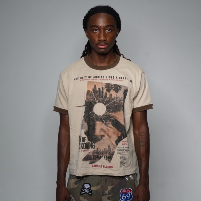 Custom Clothing Manufacturers Heavyweight Printed Acid Washed T-shirt