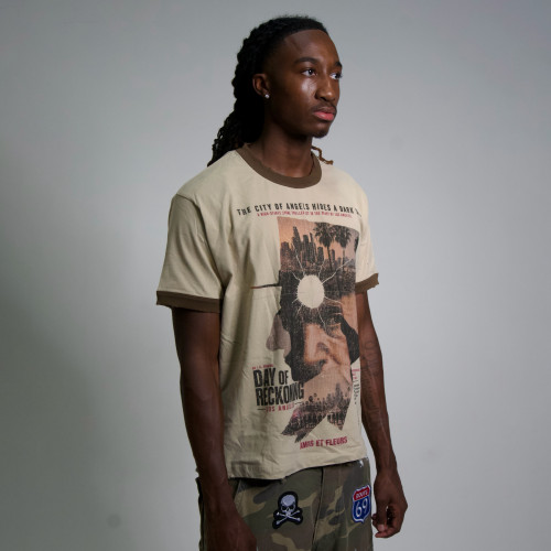Custom Clothing Manufacturers Heavyweight Printed Acid Washed T-shirt