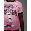 Custom Clothing Manufacturers Printed Acid Wash color-blocked T-shirt