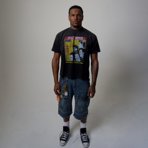 Custom Clothing Manufacturers Distressed Printed Black T-shirt