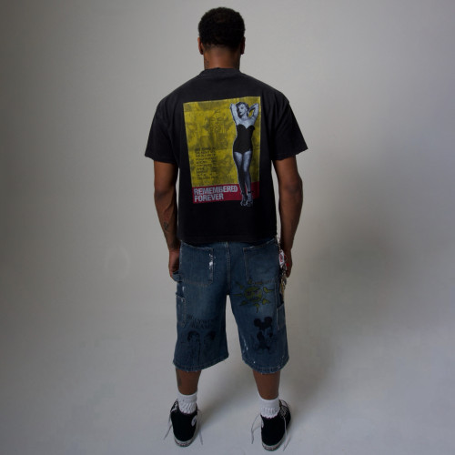 Custom Clothing Manufacturers Distressed Printed Black T-shirt
