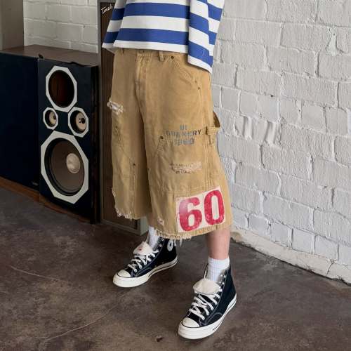 Custom Clothing Manufacturers Distressed And Ripped Canvas Work Pants
