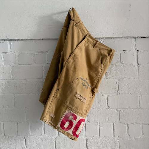 Custom Clothing Manufacturers Distressed And Ripped Canvas Work Pants