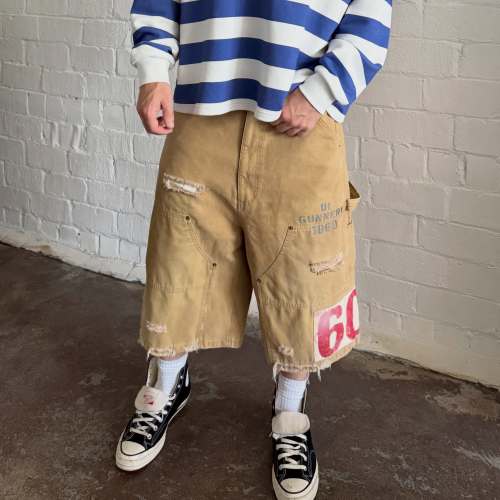 Custom Clothing Manufacturers Distressed And Ripped Canvas Work Pants