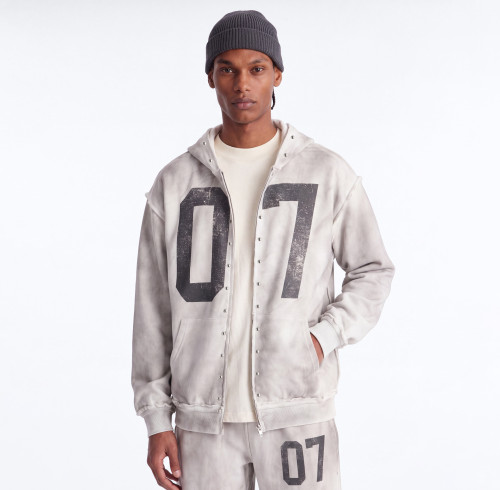 Custom Clothing Manufacturers Distressed-Effect Digitally Printed Hoodies