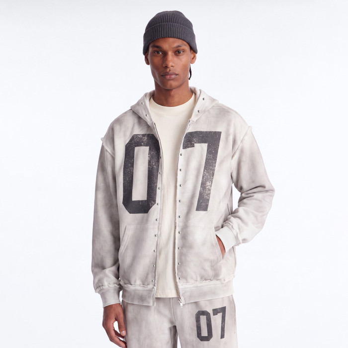 Custom Clothing Manufacturers Distressed-Effect Digitally Printed Hoodies