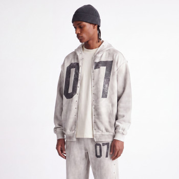 Custom Clothing Manufacturers Distressed-Effect Digitally Printed Hoodies