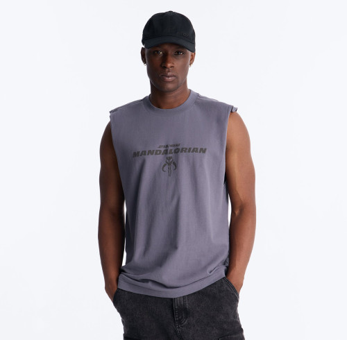 Custom Clothing Manufacturers Acid-washed with distressed print T-shirt