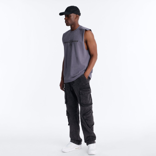 Custom Clothing Manufacturers Acid-washed with distressed print T-shirt
