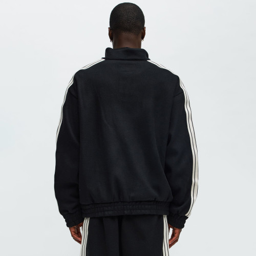 Custom Clothing Manufacturers Striped Half-Zip Fleece Jacket