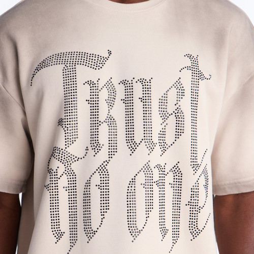 Custom Clothing Manufacturers Rhinestones Distressing Cotton T-shirt