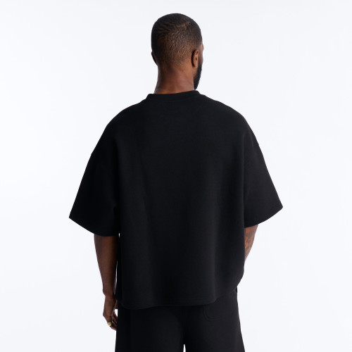 Custom Clothing Manufacturer Black T-shirt With Rhinestone Embellishment
