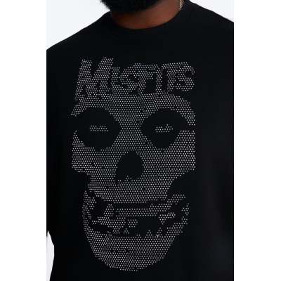 Custom Clothing Manufacturer Black T-shirt With Rhinestone Embellishment