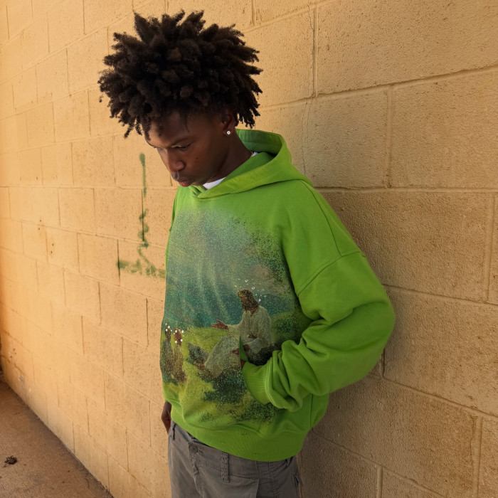 Custom Clothing Manufacturer Distressed Printing Rhinestones Hoodies