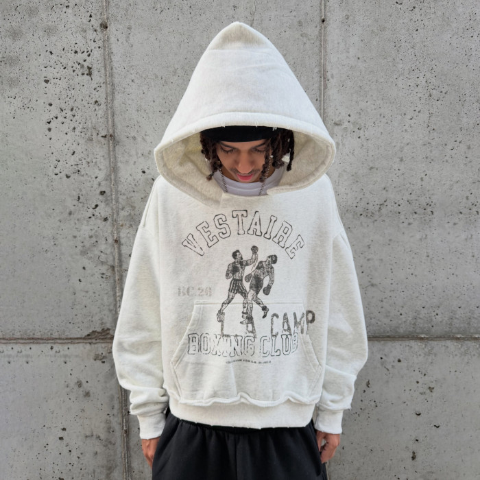 Custom Clothing Manufacturer Retro Distressed Printing Cropped hoodie
