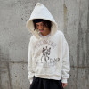 Custom Clothing Manufacturer Retro Distressed Printing Cropped hoodie