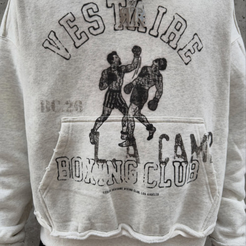 Custom Clothing Manufacturer Retro Distressed Printing Cropped hoodie