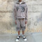 Custom Clothing Manufacturer Printing Distressing Raw Hoodie Set