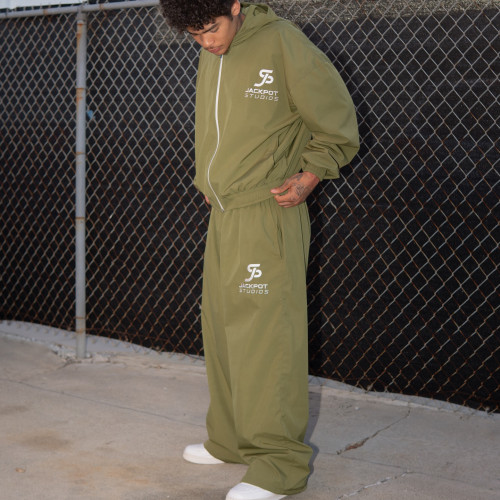 Custom Clothing Manufacturer Embroidered Nylon Windbreaker Two-Piece Set