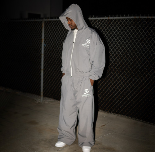 Custom Clothing Manufacturer Embroidered Nylon Windbreaker Two-Piece Set