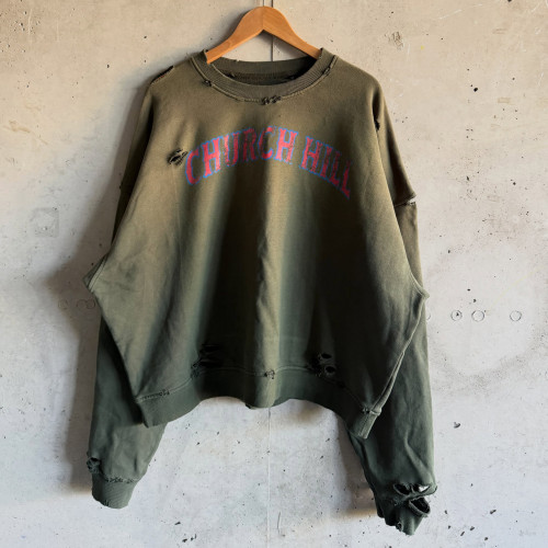 Custom Clothing Manufacturer Distressed Acid Wash Digital Printing Sweatshirt