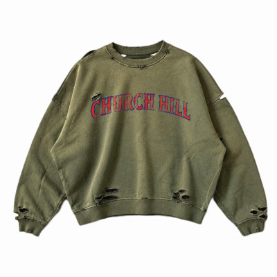 Custom Clothing Manufacturer Distressed Acid Wash Digital Printing Sweatshirt