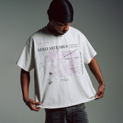 Custom Clothing Manufacturer Distressing Raw Printed T-shirt