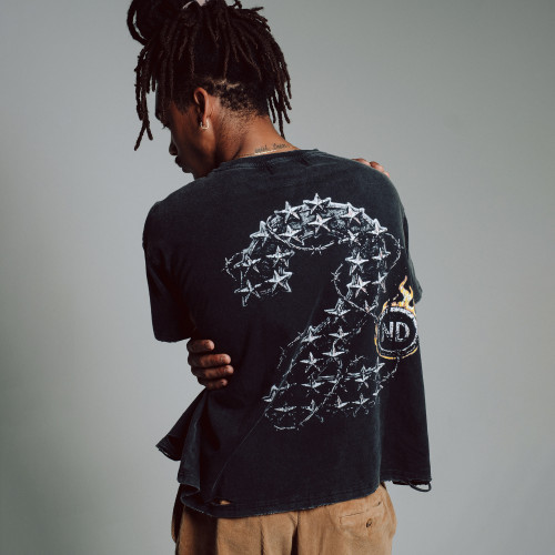 Custom Clothing Manufacturer Distressing Acid Wash Digitally Printed T-Shirt