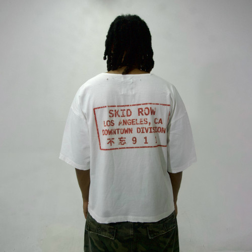Custom Clothing Manufacturer Distressed-Print Short-Sleeve T-shirt