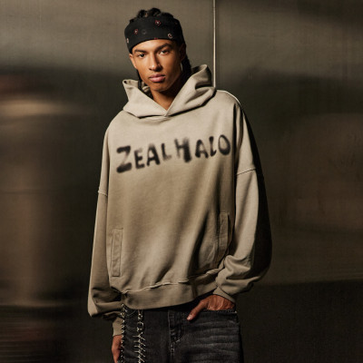 Custom Clothing Manufacturer Acid-Washed Distressed Oversized Hoodie