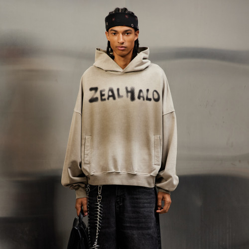 Custom Clothing Manufacturer Acid-Washed Distressed Oversized Hoodie