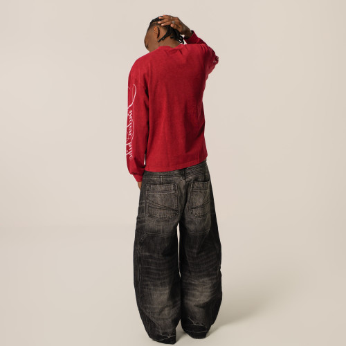 Custom Clothing Manufacturer Distressed-Print Short-Sleeve T-shirt
